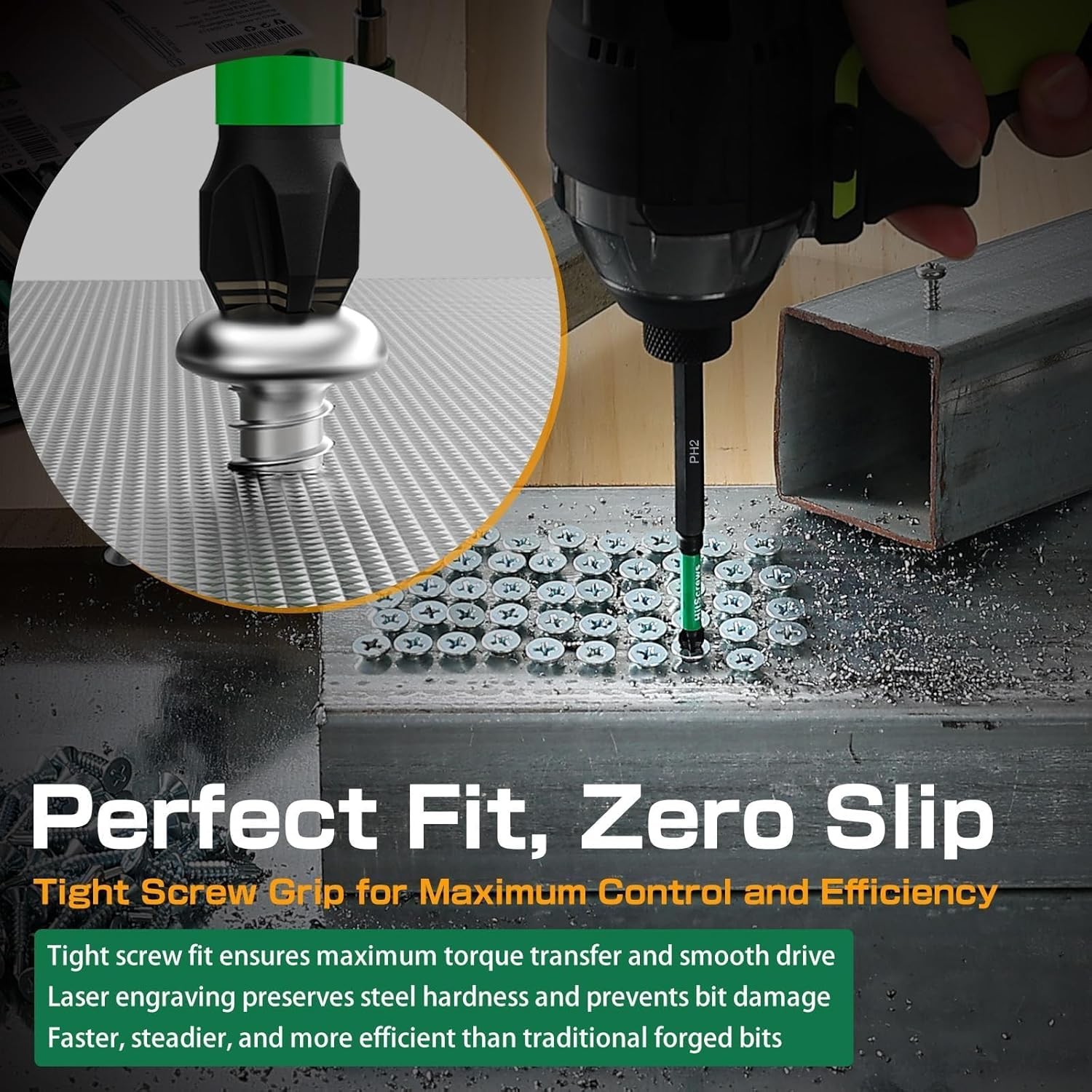 PH1 Anti-Slip Screwdriver Bits - 2" Impact Driver Bits #1, 2025 New