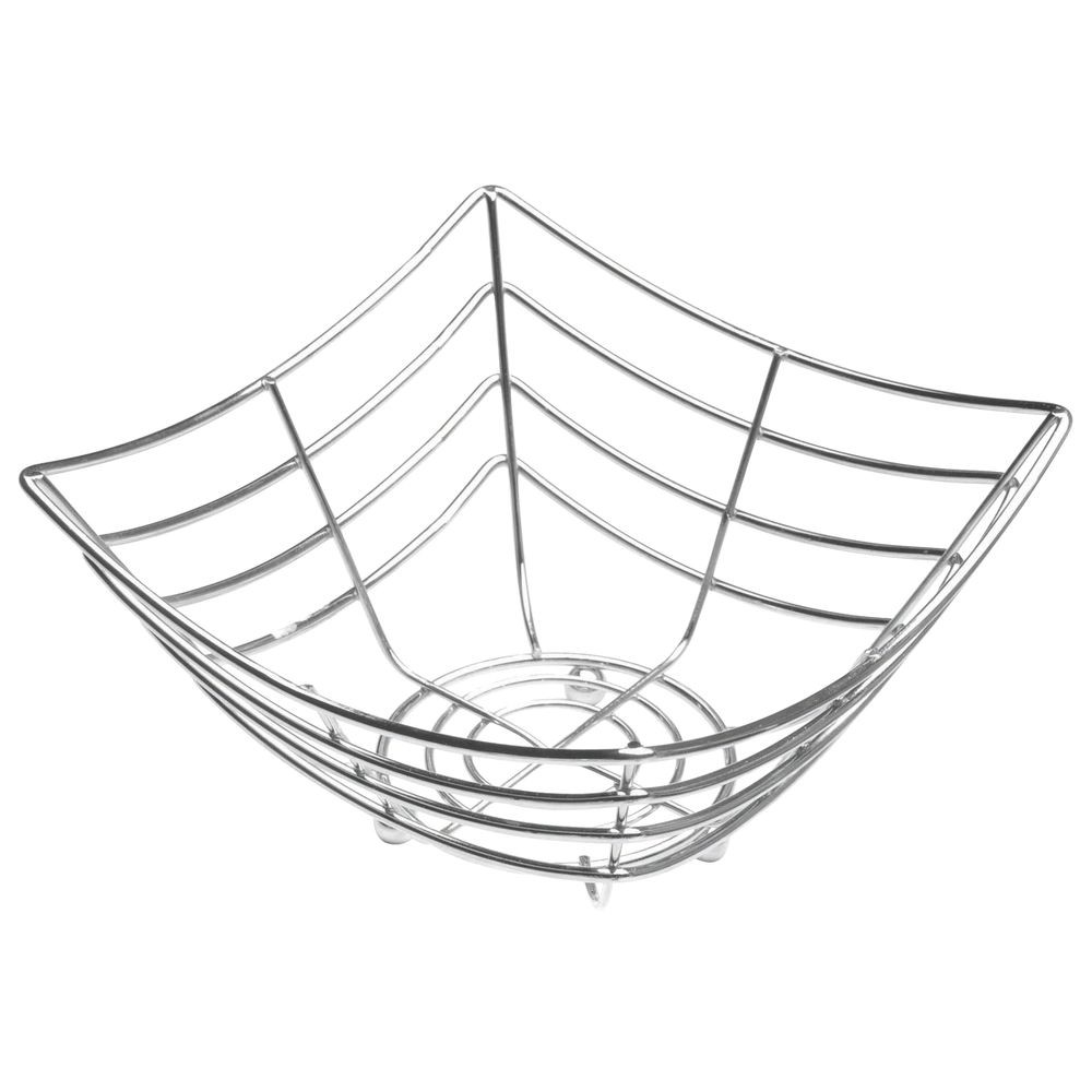 American Metalcraft SCB480 8" Square Chrome Space/Time Continuum Web Basket