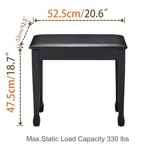 Piano Bench with Waterproof Padded Cushion, Makeup Stools for Vanity, White