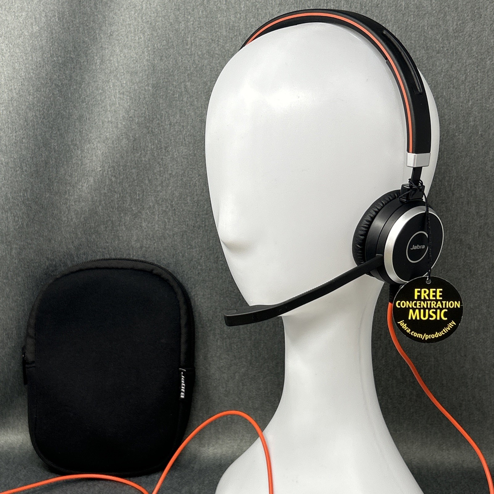 JABRA Evolve 40 Stereo Wired Headset USB-A Inline Controller Neoprene Case Black