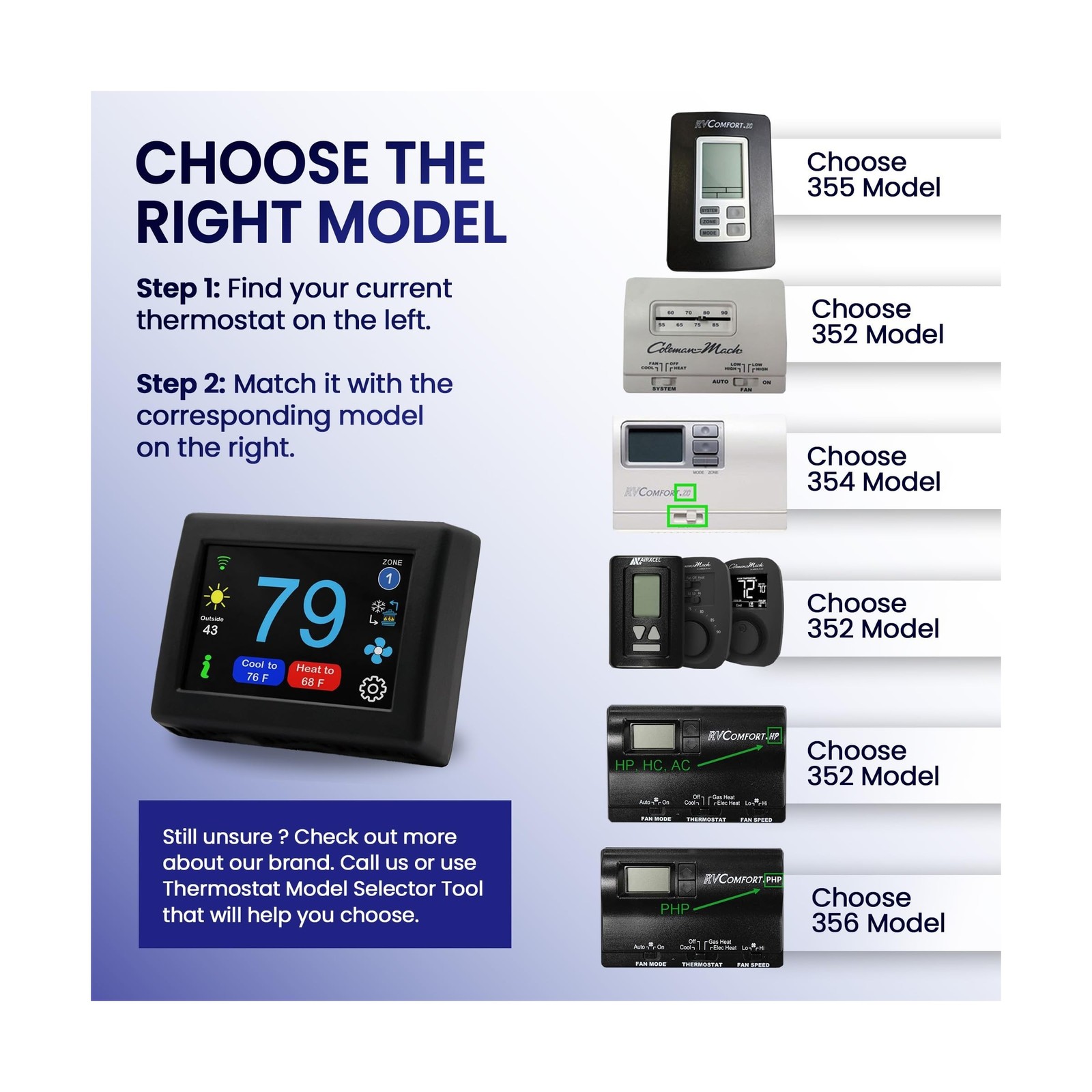 MICRO-AIR EasyTouch Digital RV Thermostat Replacement - Programmable and Reli...