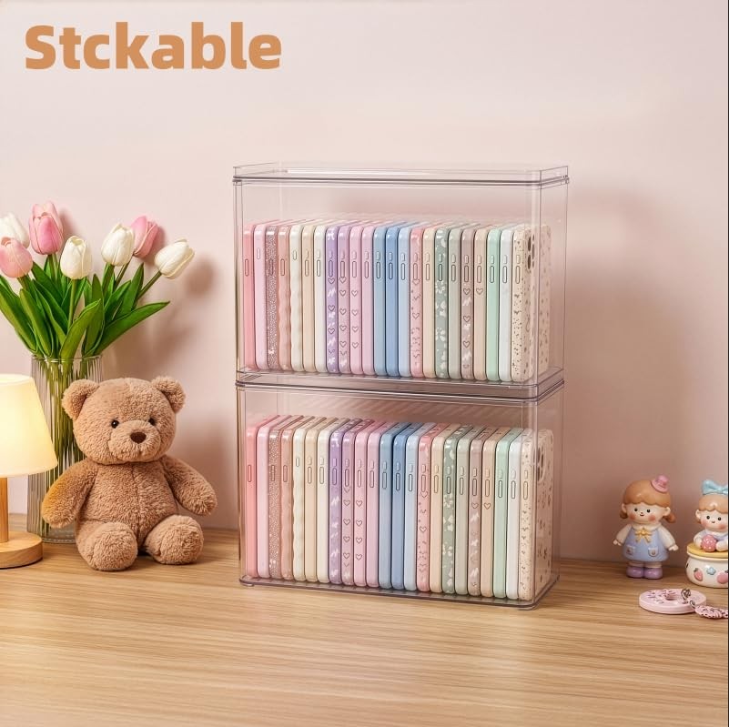 Hacaroa 2 Pack Phone Case Organizer Lid, Clear Plastic Cell Phone Case Storage