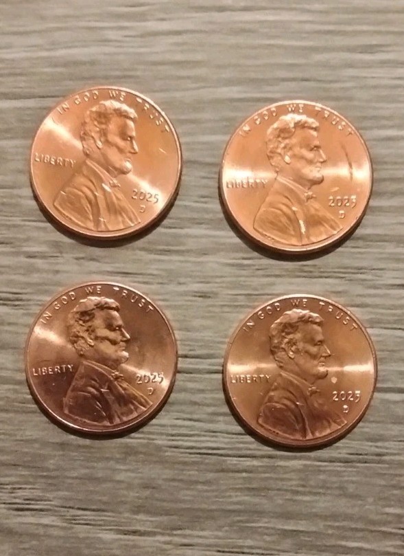 4 2025-D Lincoln Cent Uncirculated BU - 4 Coins