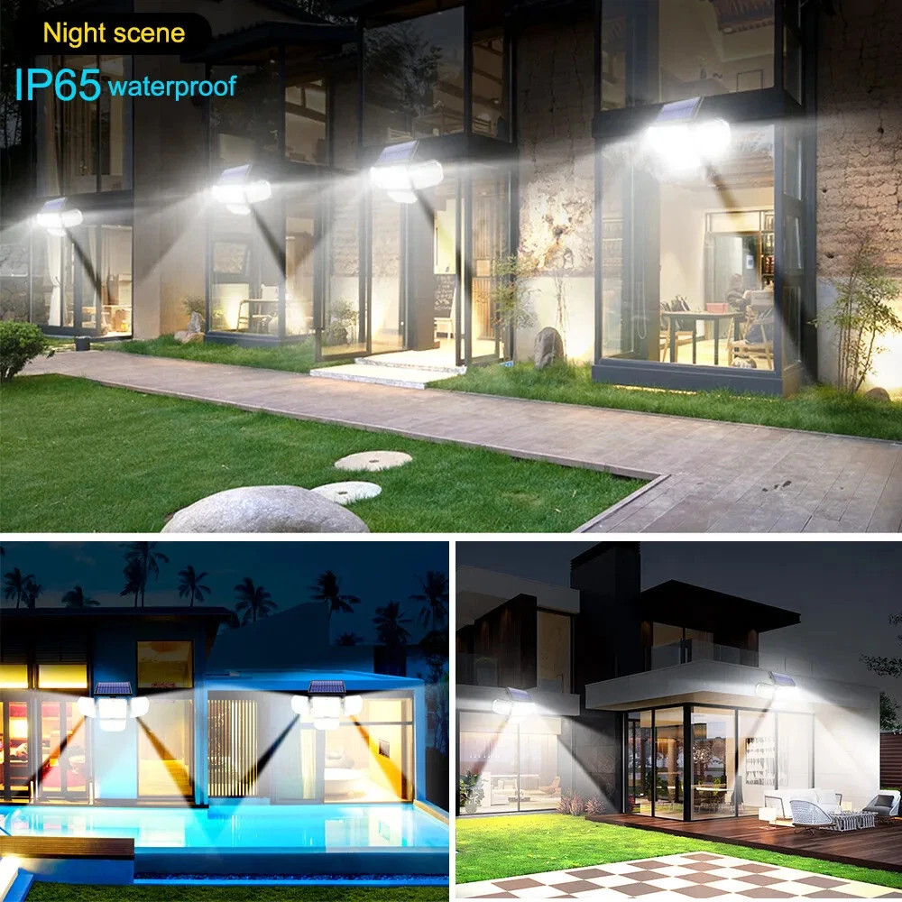 2 Pack LED Motion Sensor Solar Lights Outdoor IP65 Waterproof Security Lamp