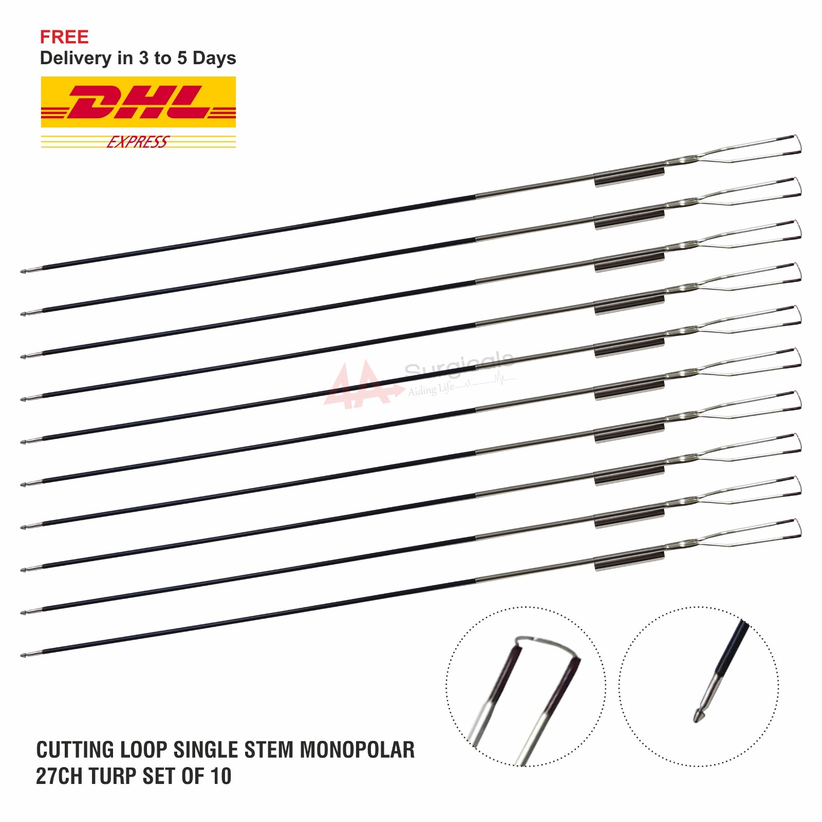 4A CUTTING LOOP SINGLE STEM MONOPOLAR 27CH TURP SET OF 10
