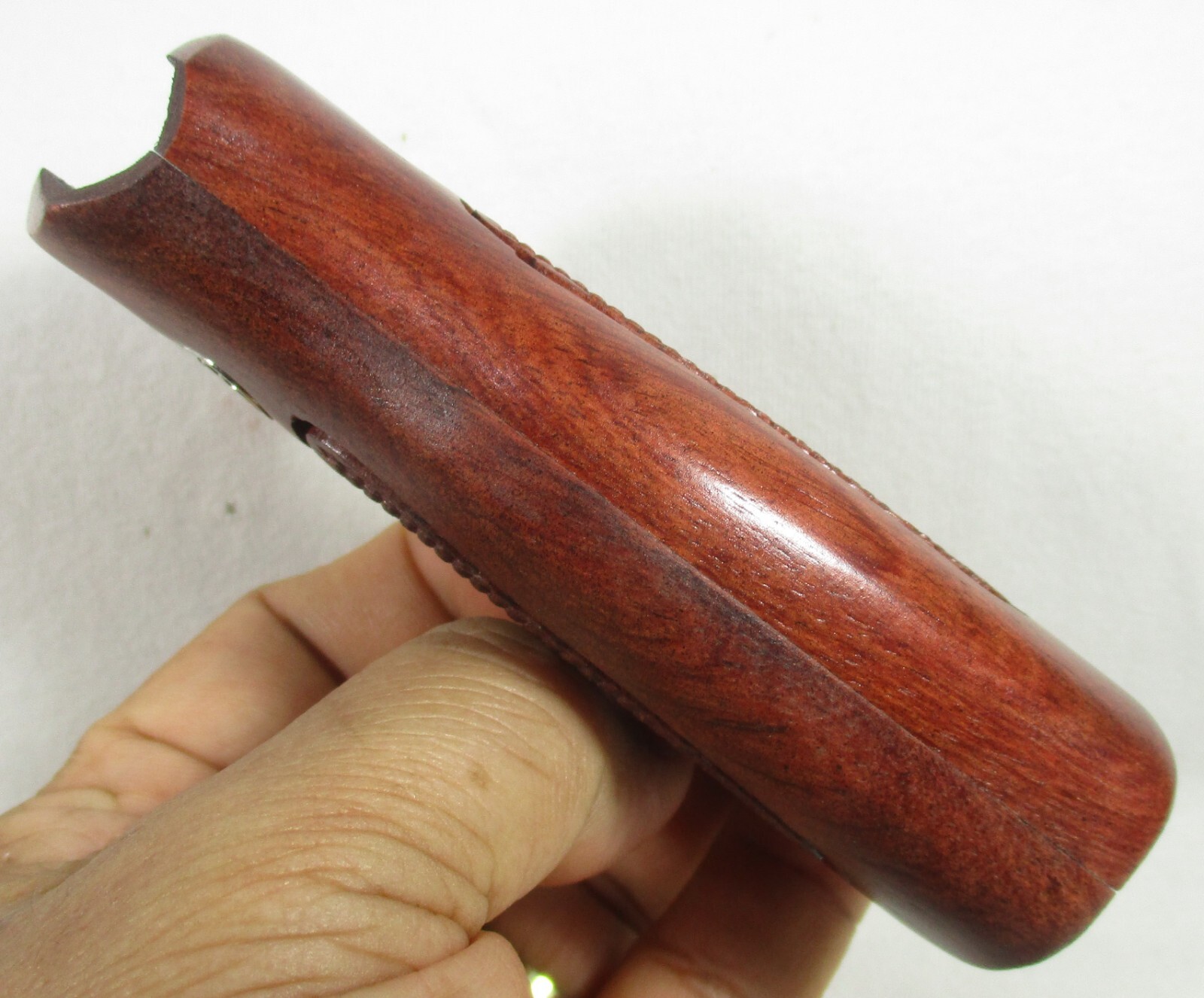New wood checkered grips For S&W J Frame Square/Round butt