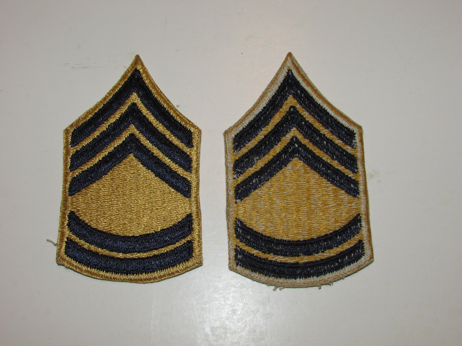 e3134 Korean War Era US Army Chevrons Blue/Yellow Sergeant First Class pair R1C