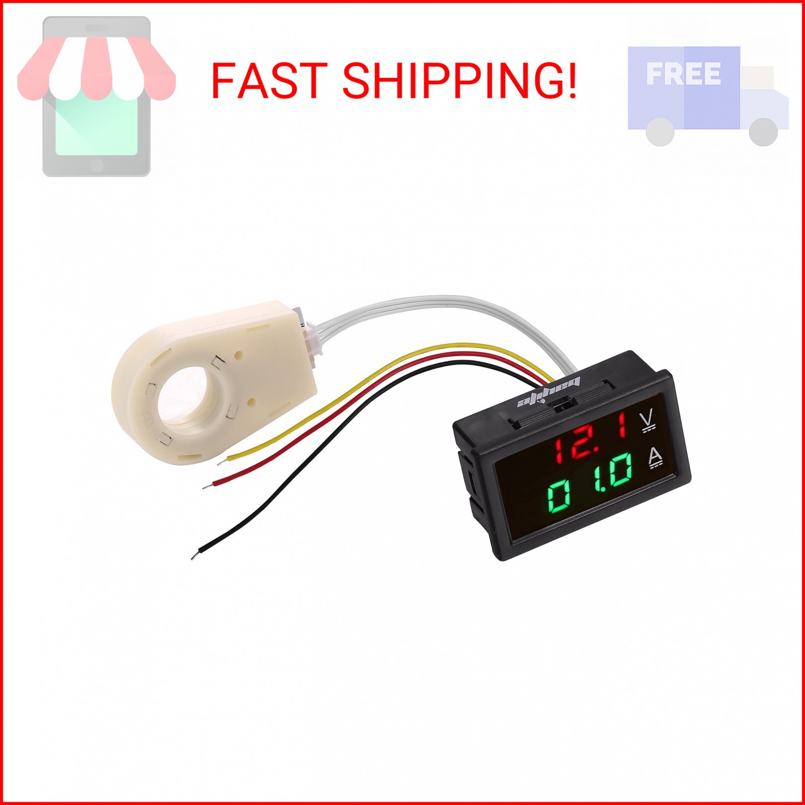 bayite Volt Amp Meter, DC 5-100V 100A Dual Display Current Voltage Meter, Digita