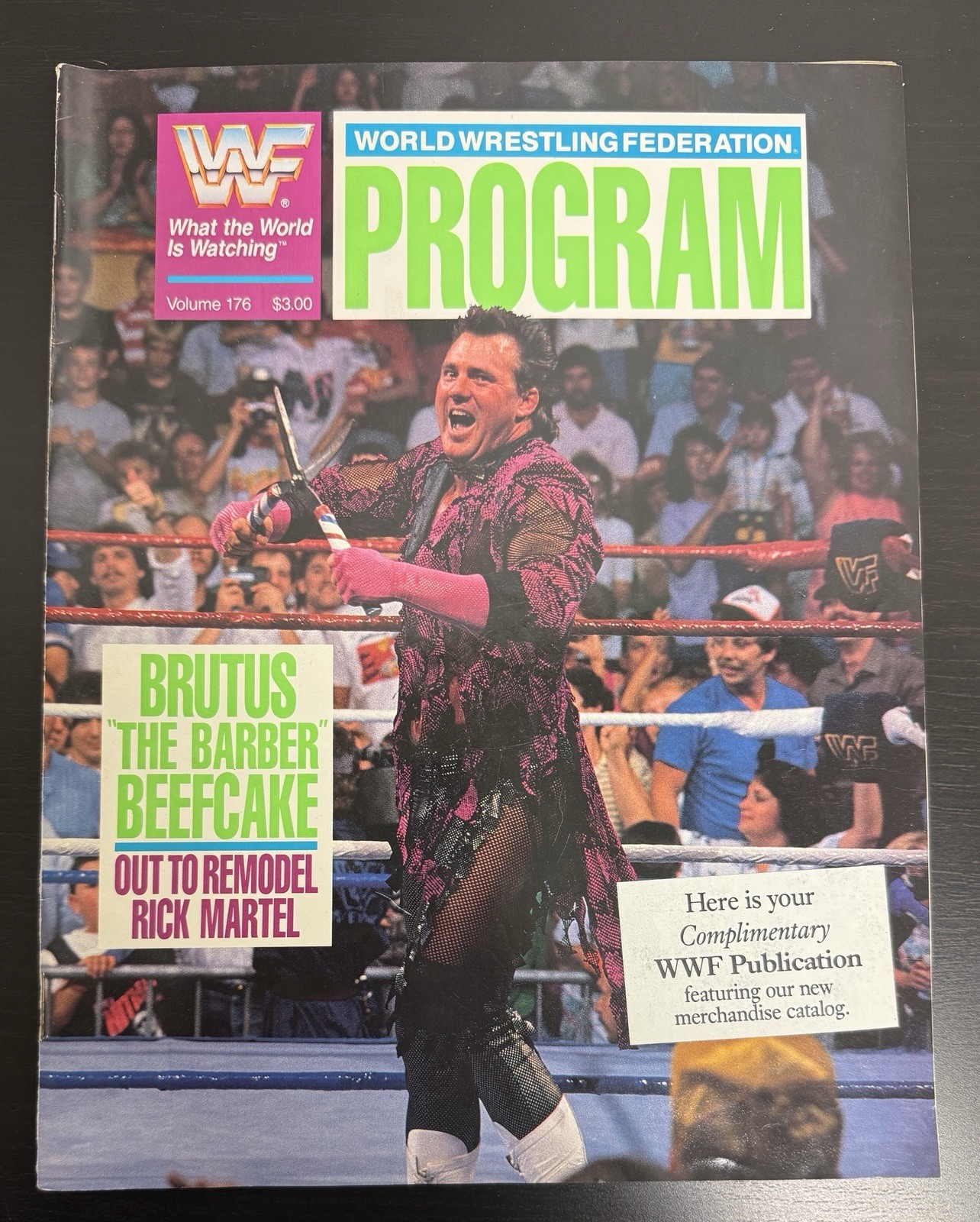Vintage 1989 WWF Arena Wrestling Program! Brutus Beefcake, Dino Bravo Vol 176