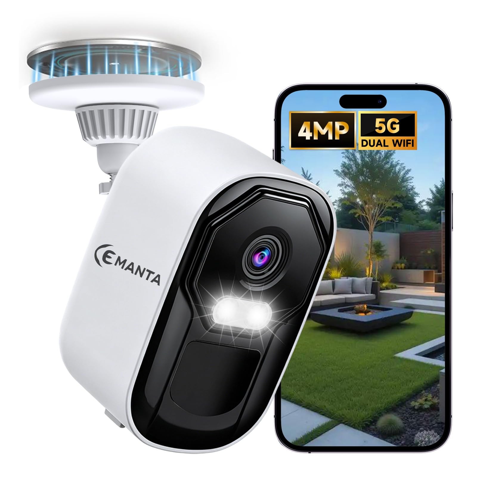 CEMANTA 2.5K Security Camera Wireless Outdoor,Cameras for Home 4MP-Standard