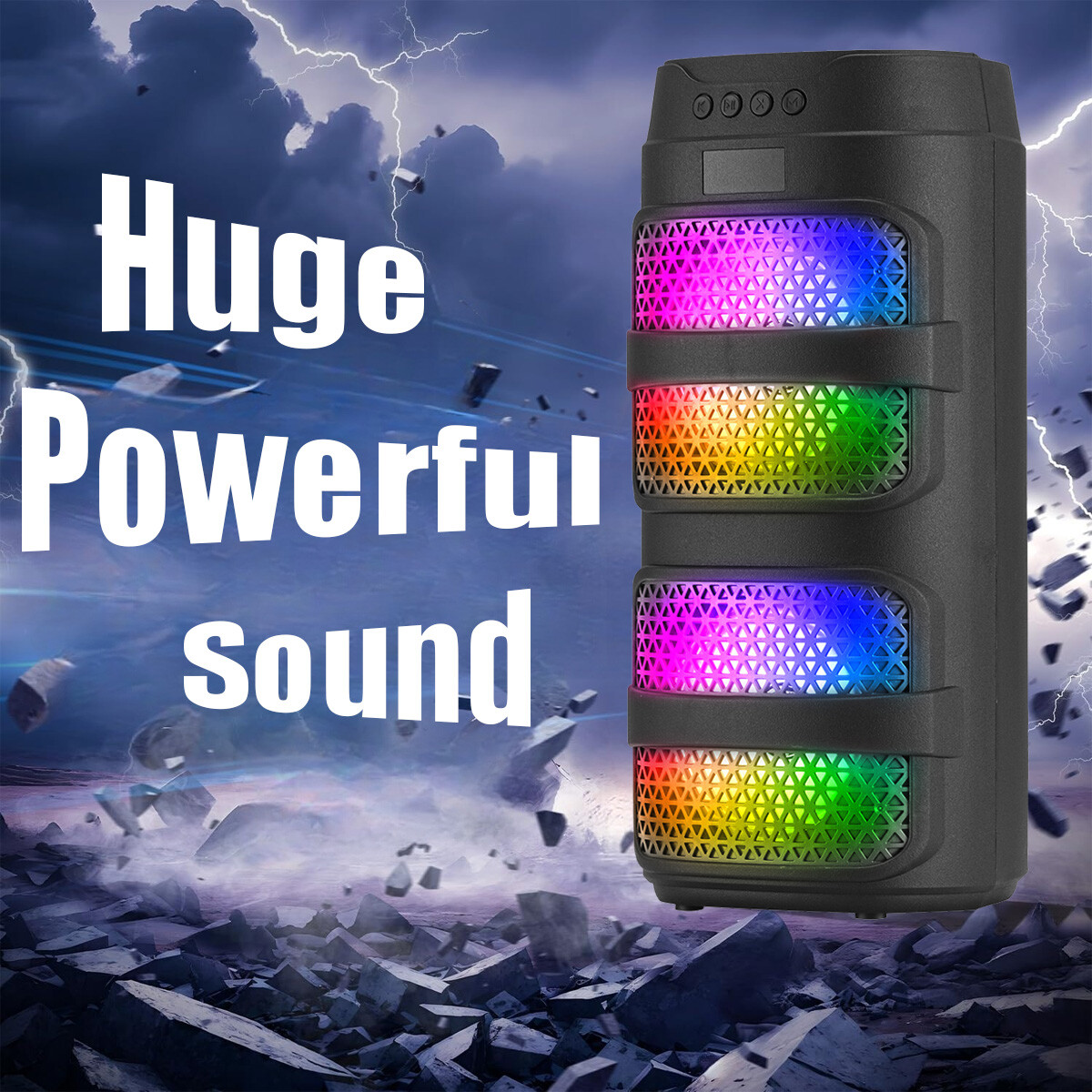 Dual 4" 3000W Portable Bass Heavy Bass Bluetooth Speakers Stereo Party TWS Sound