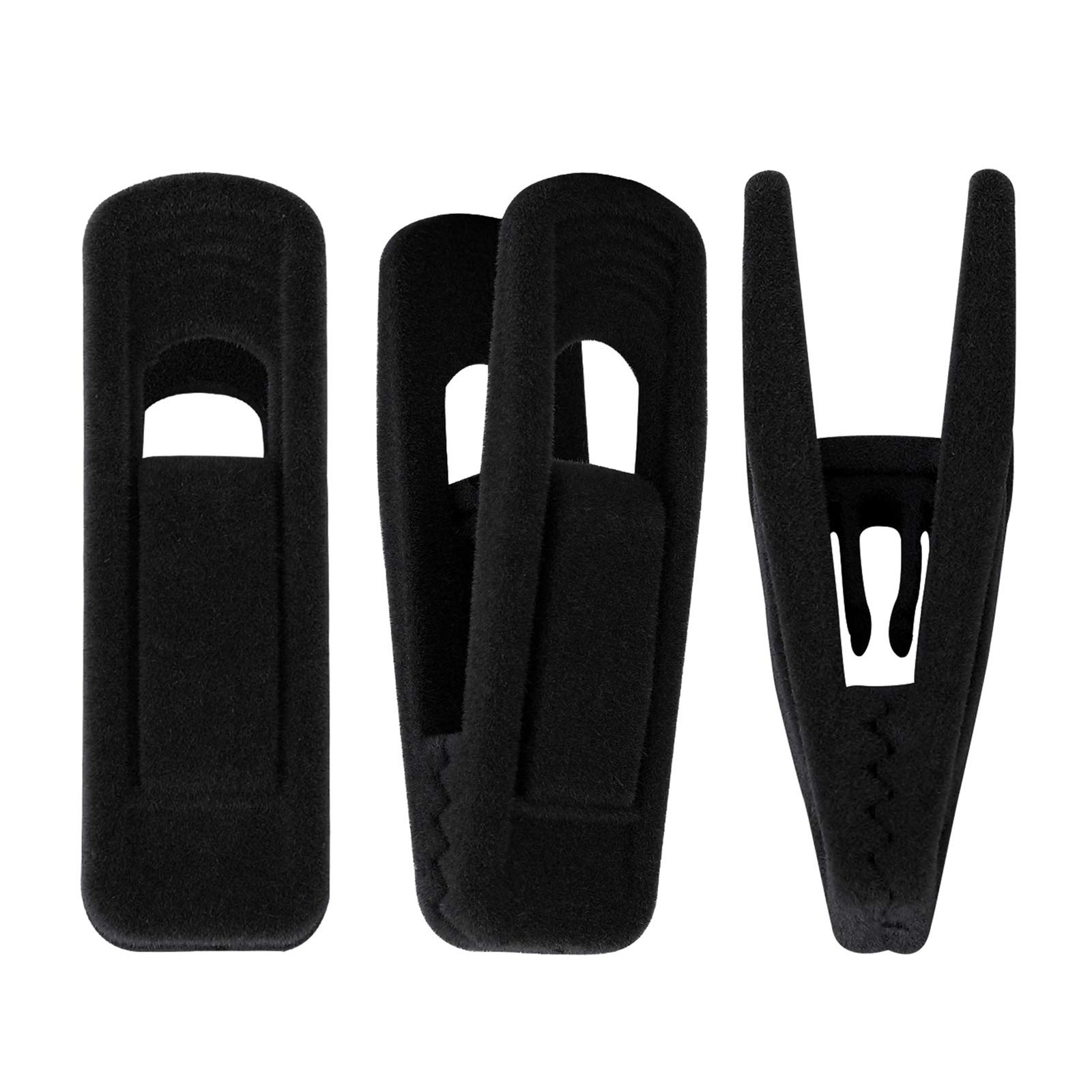 Thin Velvet Hangers Clips, Strong Finger Clips Perfect for Pants (20pc, Black)