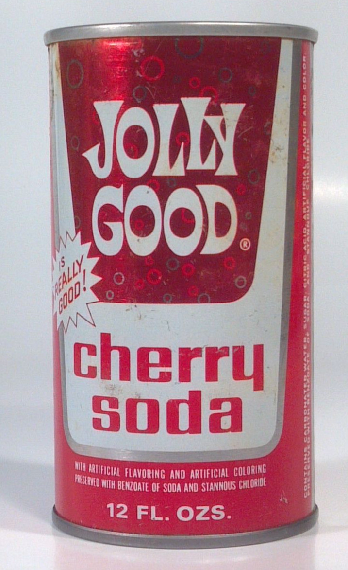 Vintage Jolly good Cherry Soda Pop 12oz Can Krier Preserving Co Random Lake WI