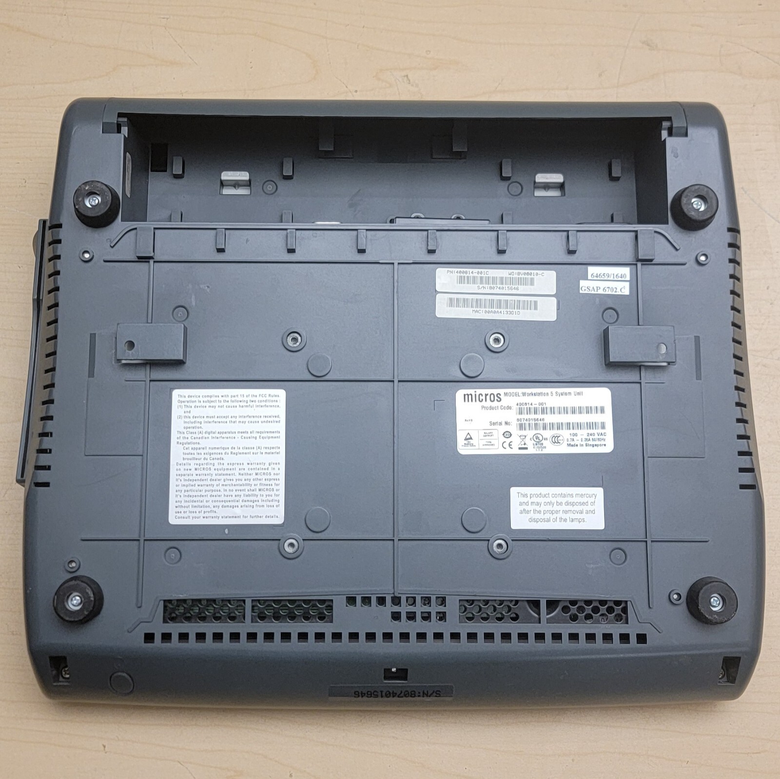 Micros Workstation 5 System Unit Touch Screen POS Terminal
