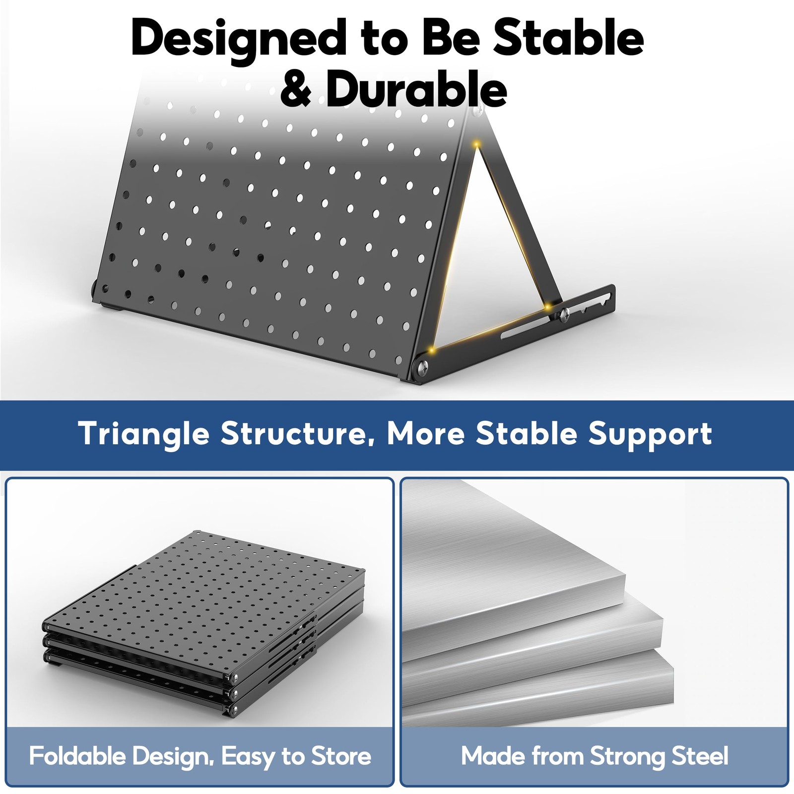 2 Pack Pegboard Display Stand, Sturdy Antitip Design,Small Peg Board Tabletop...