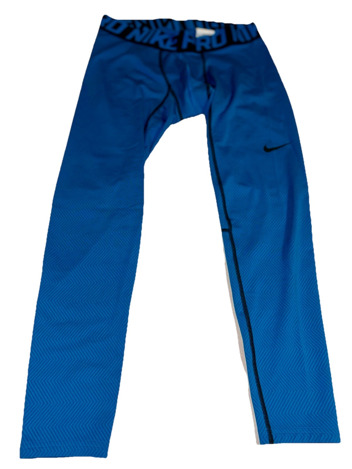 nike pro compression tights xl mens blue black extra large full length baselayer