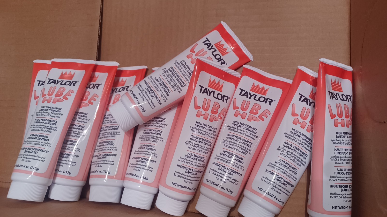 (x10 - 4 oz Tube) Taylor 048232 High Performance Soft Serve Red Lubricant Tube