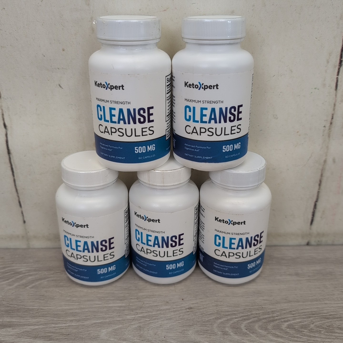 Lot Of 5 KetoXpert Cleanse Capsules 500mg Digestive Aid Detox 60ct  EXP 1/26