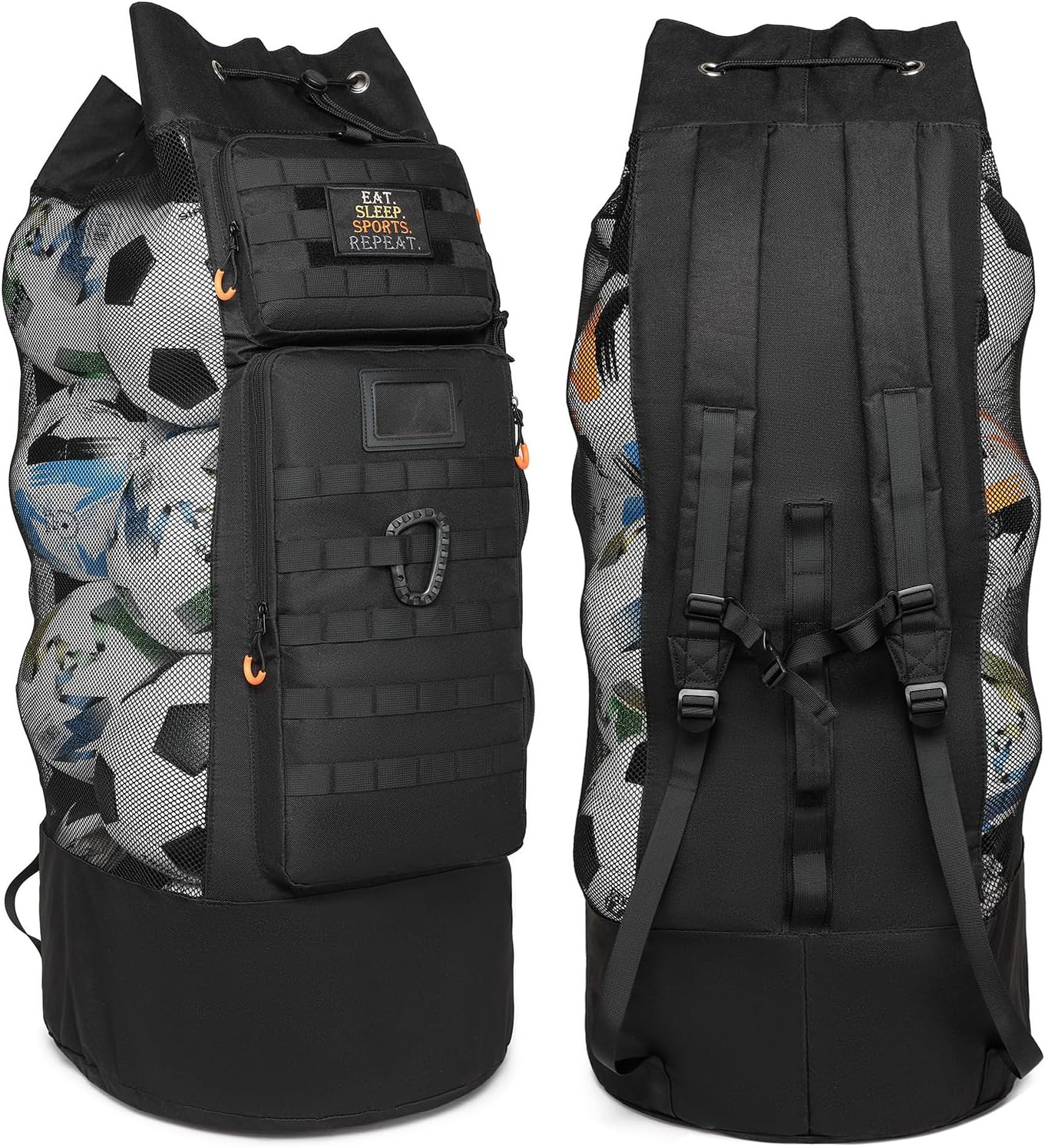 Soccer Ball Bags for Coches XL Heavy Duty Mesh Sport Ball Backpack for Basketbal