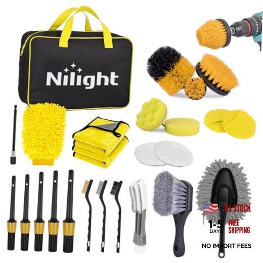 27PCS Car Detailing Kit for Interior Exterior Car Care, 1 27PCS Set, Yellow
