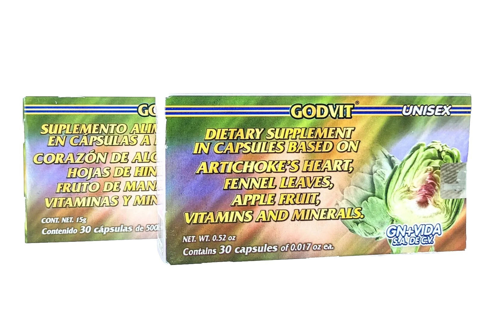 2 PACK!  100% AUTHENTIC Alcachofa Frasco con 60 Capsulas