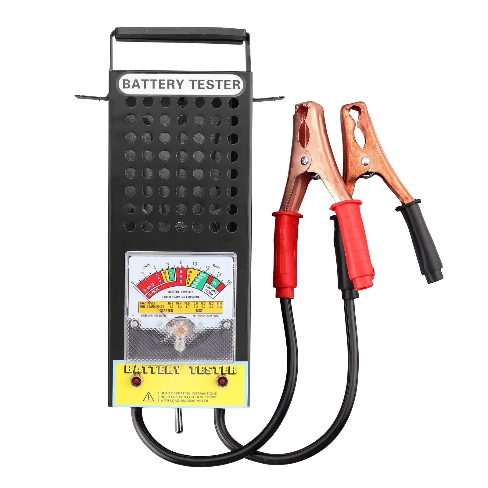 CRLITSIY Battery Load Tester, 6V 8V 12V Alternator POINTER, Black