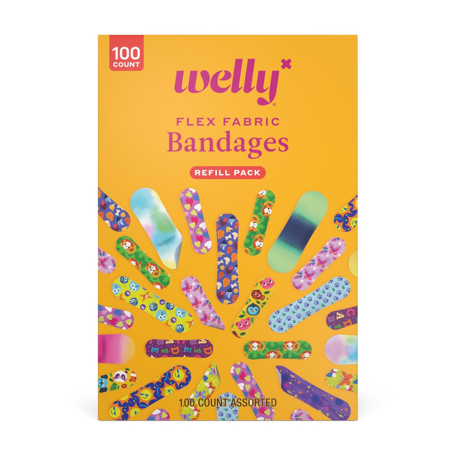 Welly Bravery Badge Value Pack | Adhesive Flexible Fabric Bandages | Assorted...