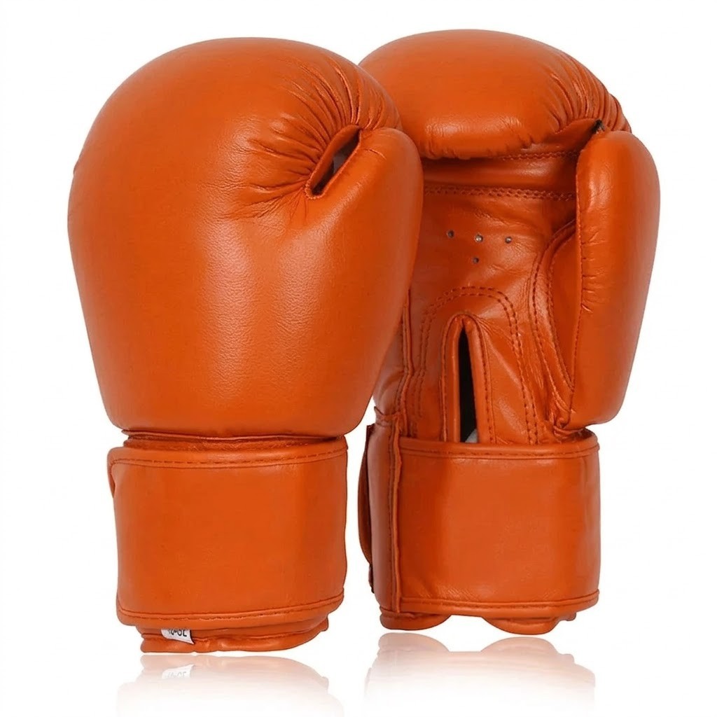 NEW Professional Orange Leather Boxing Gloves - 10oz 12oz 14oz 16oz - Choice of