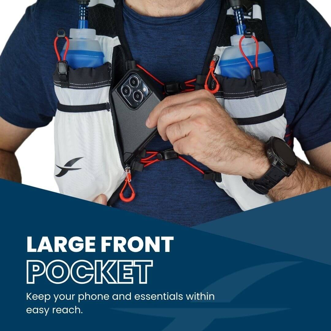 Fitletic Trail 2.5 HydraVest Running Hiking Hydration Vest w/ 2 Soft Flasks