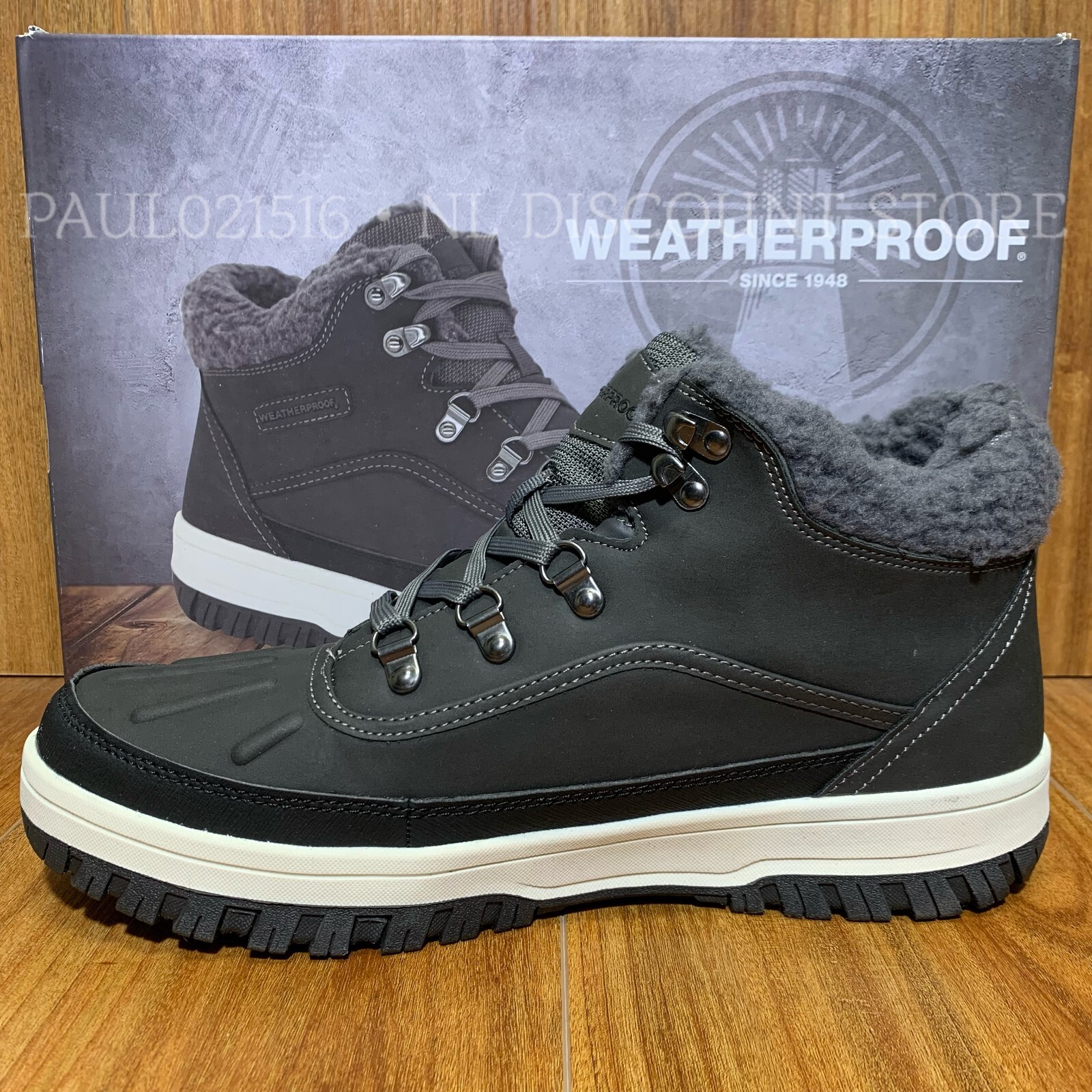WEATHERPROOF Men's Slope Leather/Suede Work Boots ~ Gray ~ Select Size