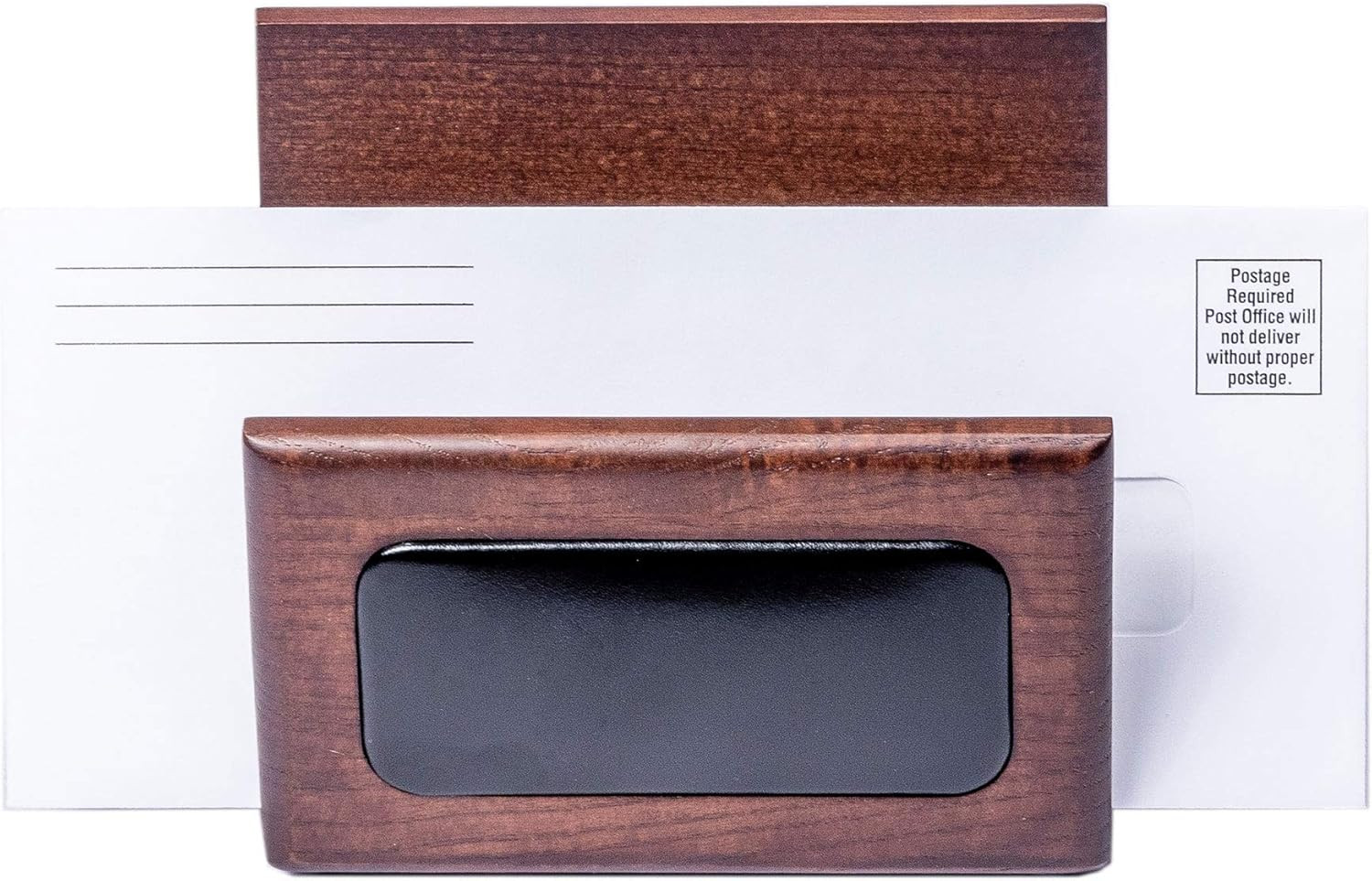 Walnut and Leather Letter Holder