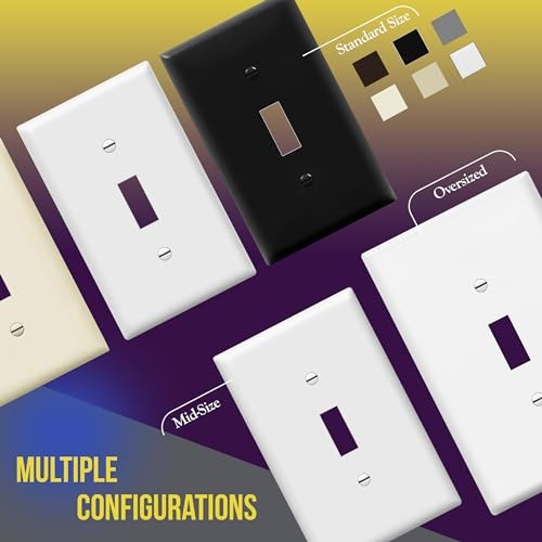 ENERLITES 5 Pack Double Toggle Switch Cover, Two Gang Light Switch Wall Plate, S