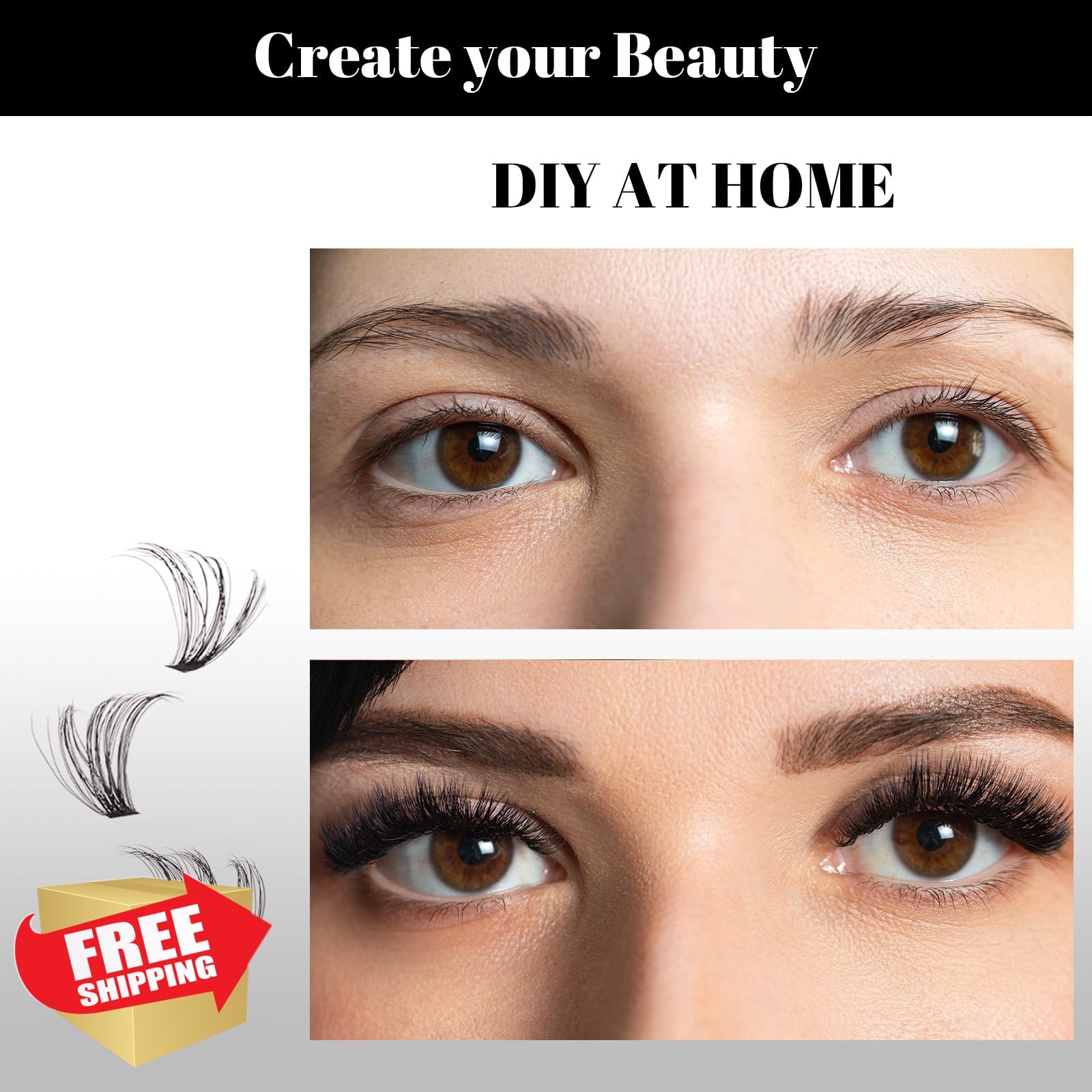 Magnetic SL Lash Clusters 320pcs 40D 50D 100D No Glue