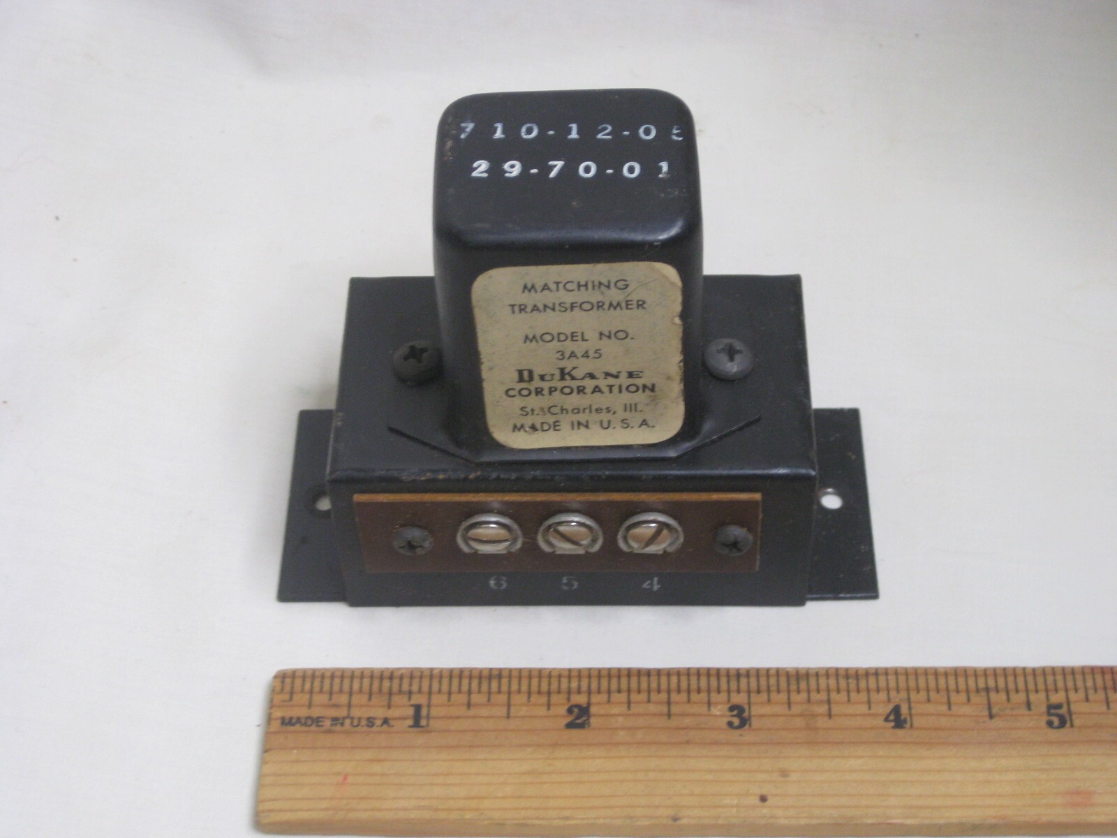 vintage DUKANE MATCHING TRANSFORMER MODEL NO. 3A45