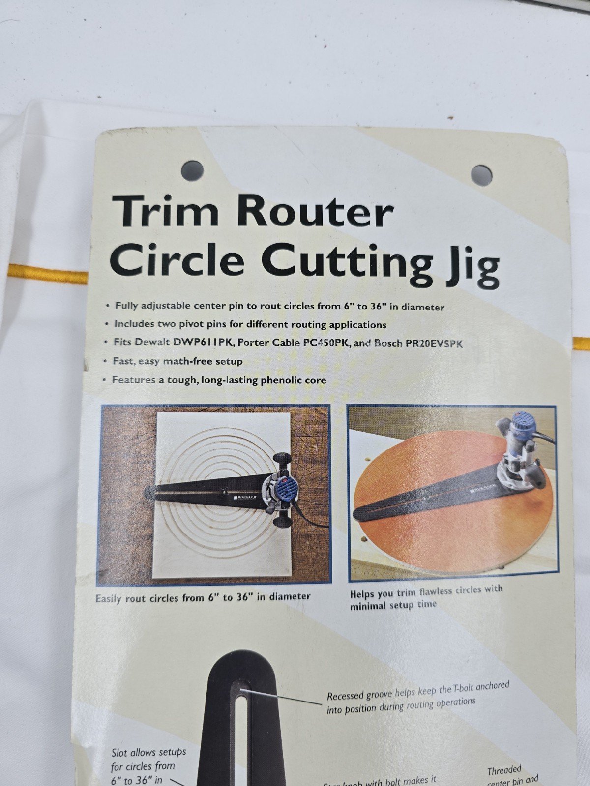 Rockler Trim Router Circle Router Jig