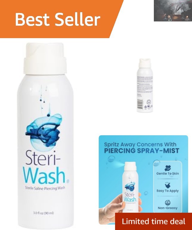 Steri-Wash  Aftercare Piercing Spray 3 oz - Gentle & Effective Cleansing