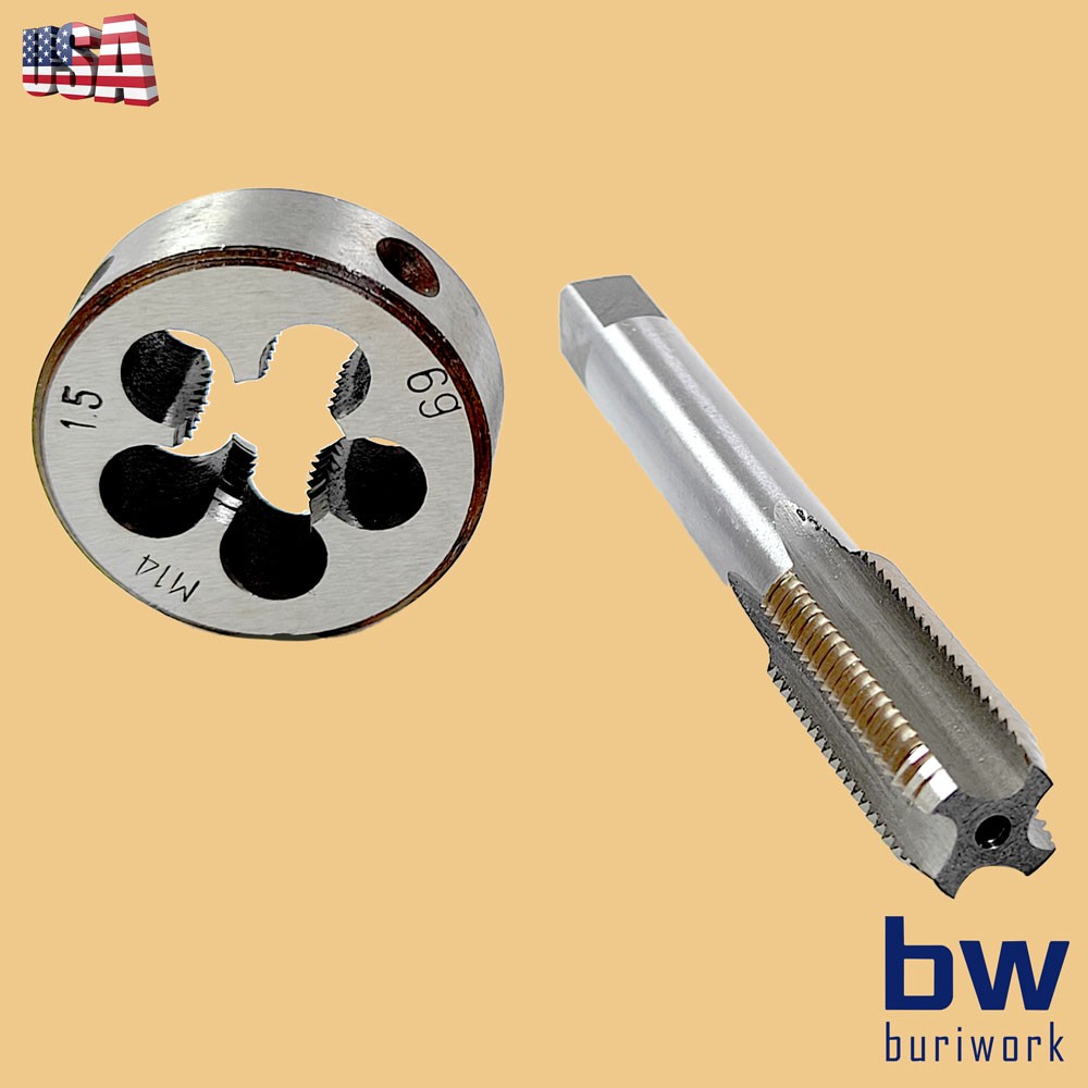 Right Hand Thread High Quality Tap and Die Set, M14 X 1.5mm HSS Metric