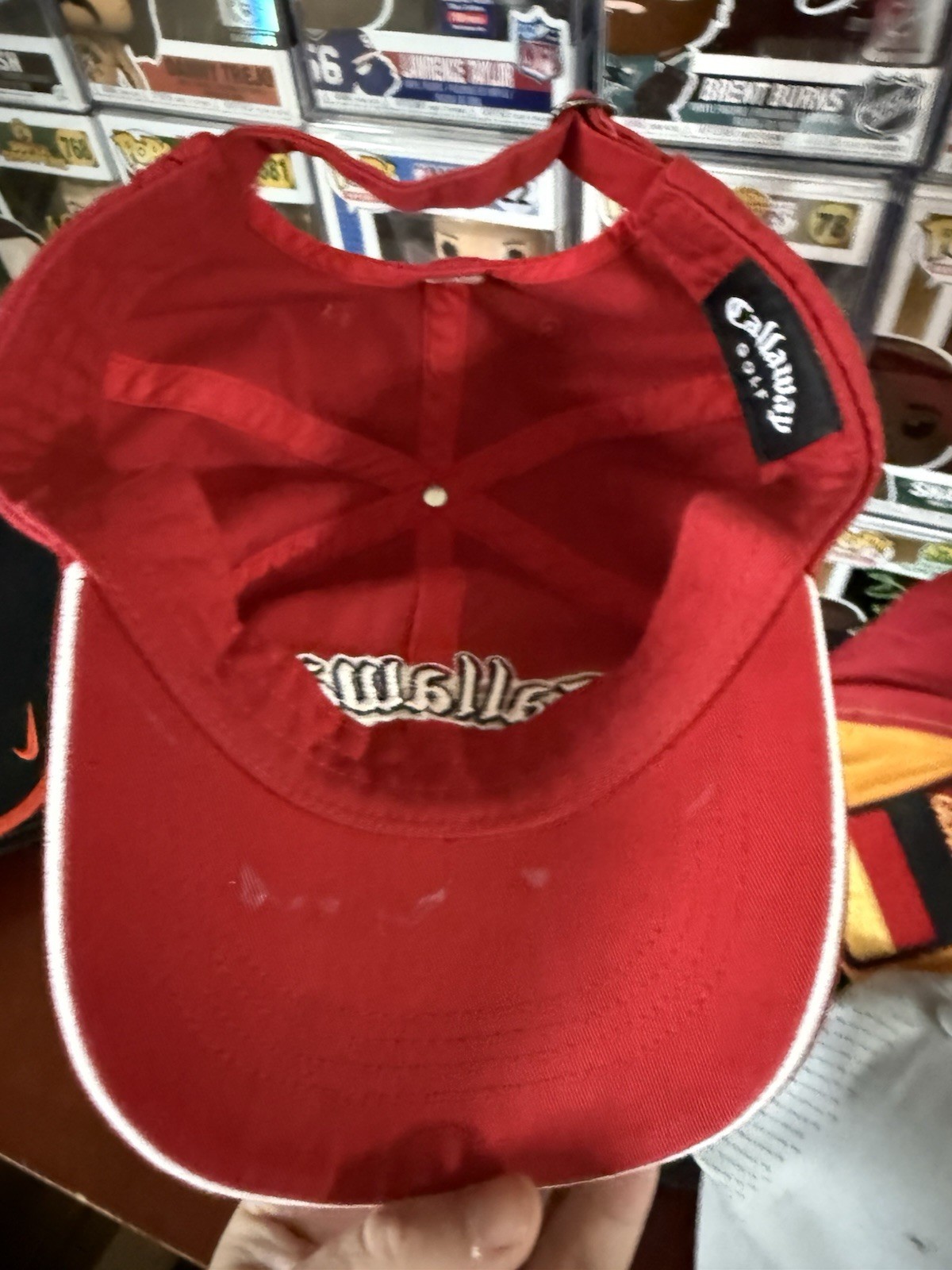 Callaway Strapback Golf Hat / Cap - Red - American Flag Hit On Side