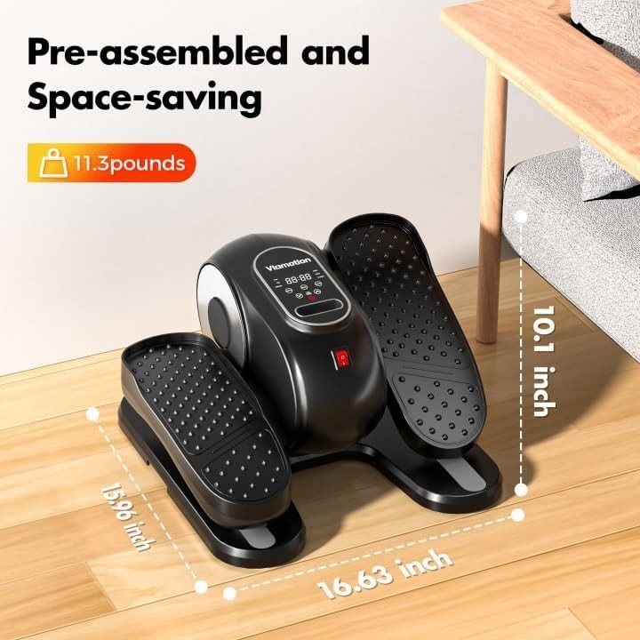 Under Desk Elliptical Machine,Quiet Pedal Exerciser with Remote Control,12 Speed