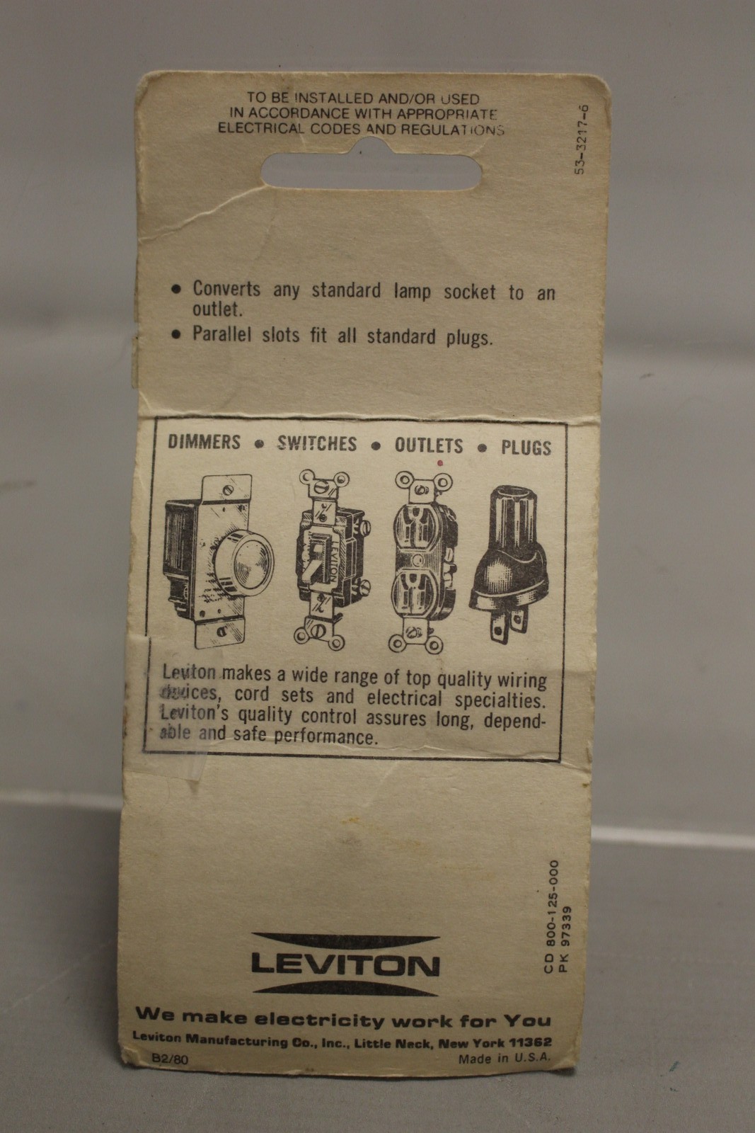 Vintage Leviton Socket Adapter - Pack of 2 - New