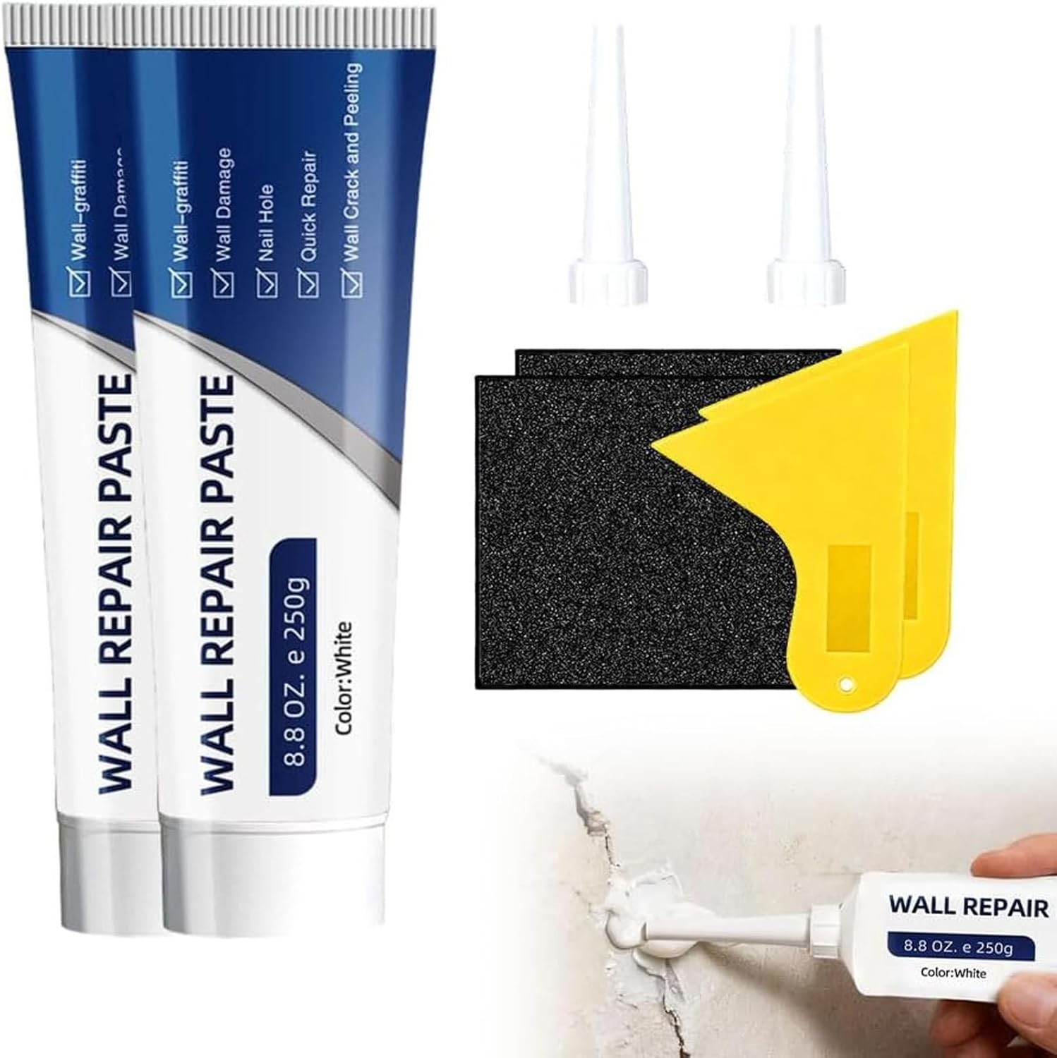 2-Piece Quick-Drying Drywall Repair Kit: Efficient Solution for Holes & Cracks