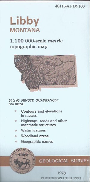 USGS 1:100,000 edition topographic map Libby Montana