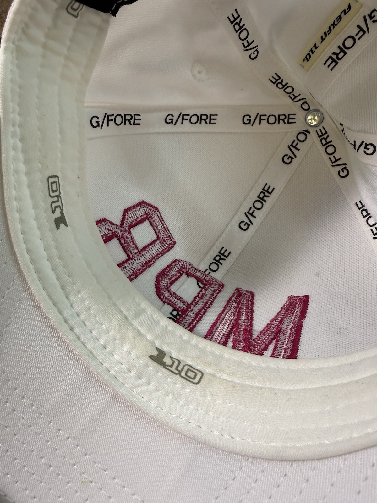 G/FORE MPB Golf Hat White Pink Snapback Adjustable Breast Cancer