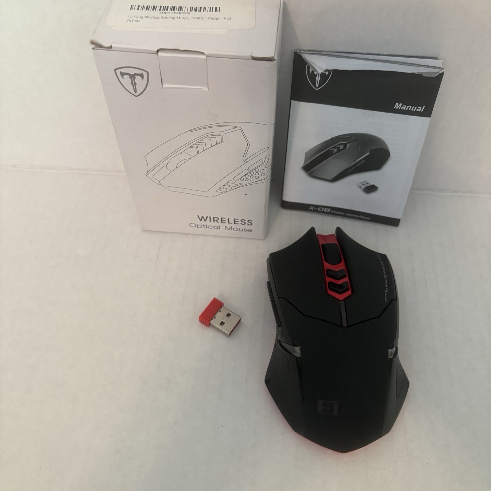 Easterntimes Tech X-08 Wireless Optical Mouse LED Lighting Black Red