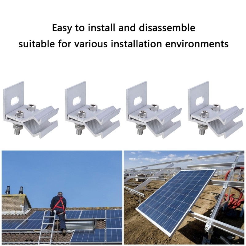 4pcs Pre Assembled Aluminium Clamps for Solar Structure Installation Designs