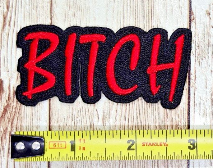 " BITCH " Logo Iron On Embroidered Patch 2 3/4 " X 1 1/2 "