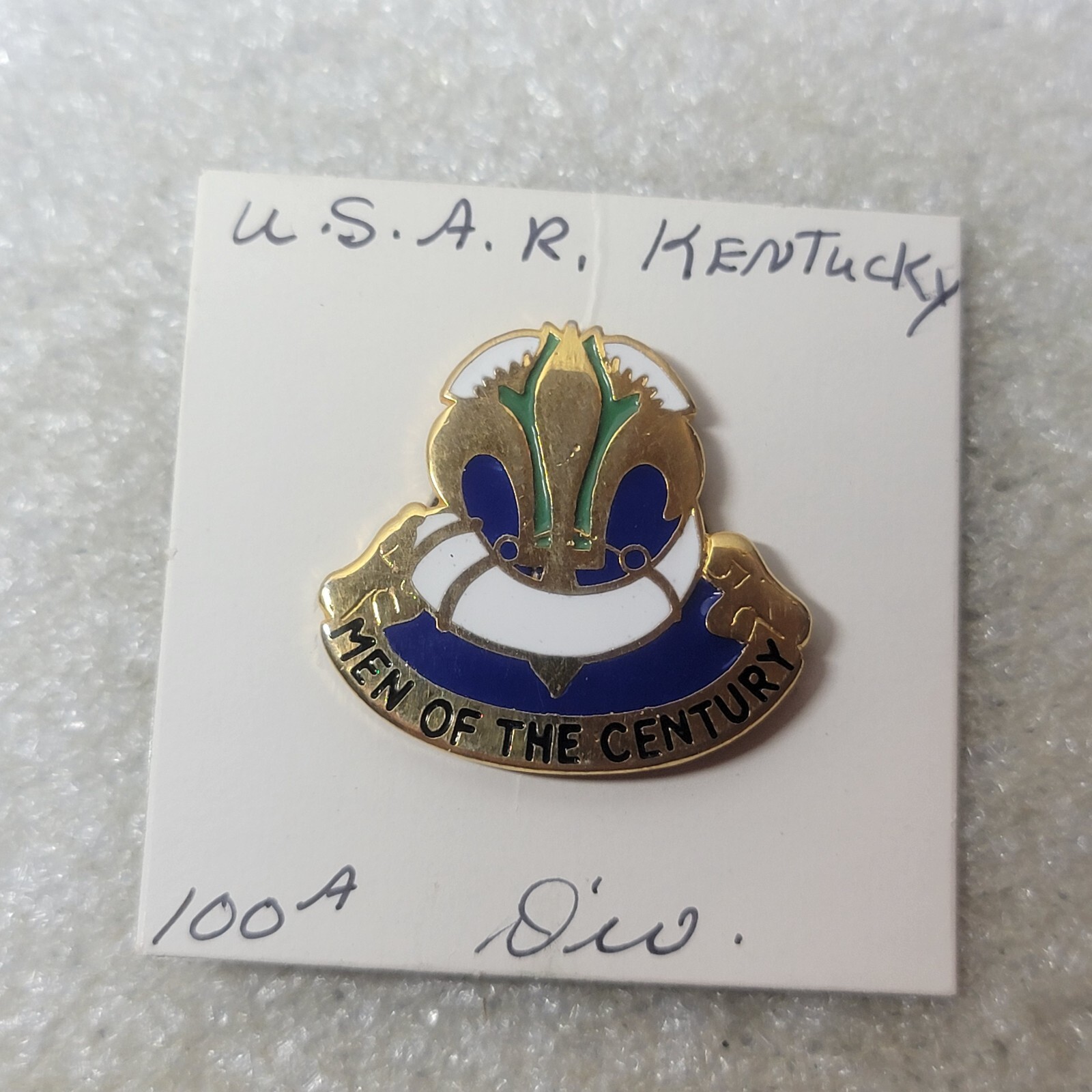 US Army 100th Division DI DUI Unit Crest Insignia Authentic IRA G23 Lapel Pin