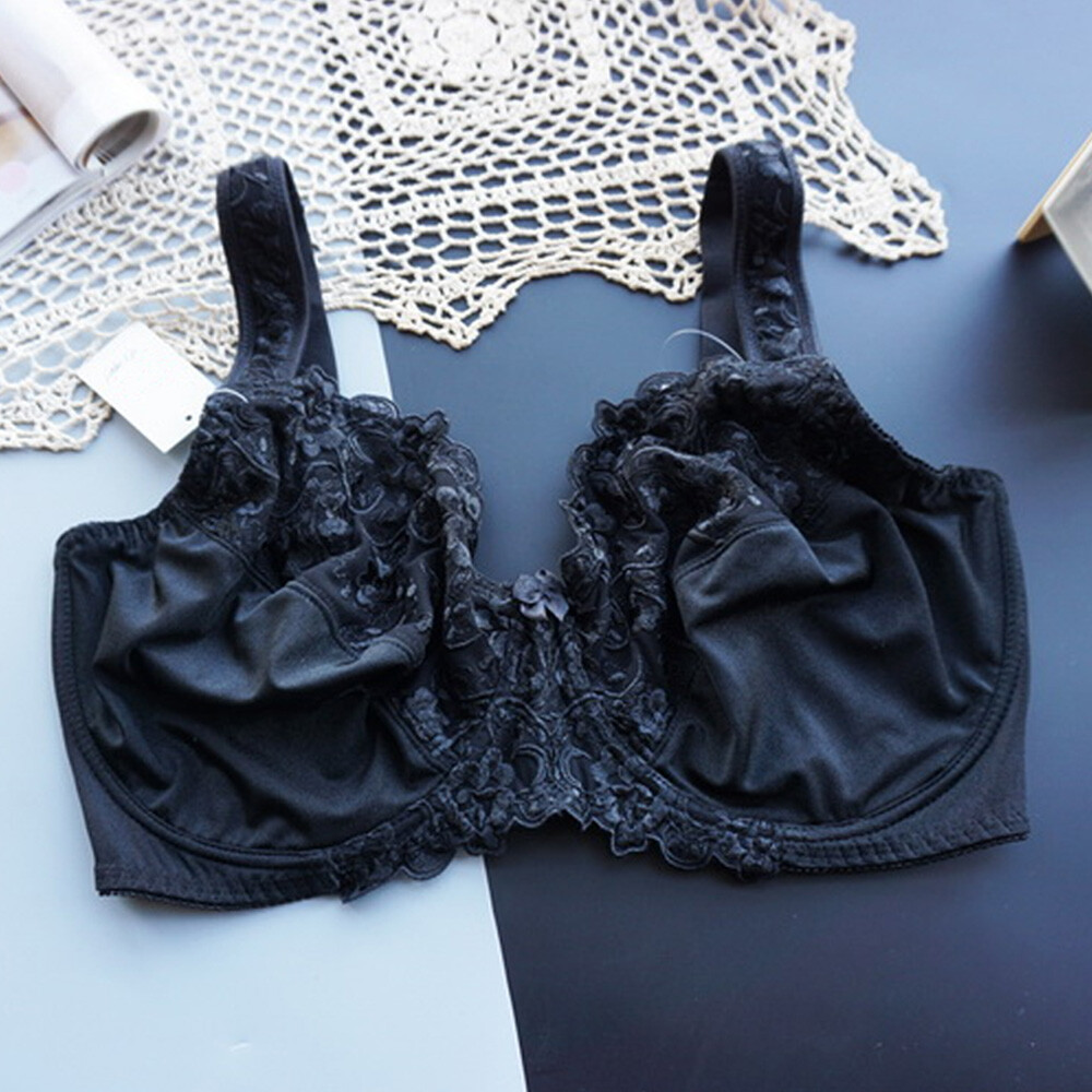 White Bra Ladies Satin & Lace Underwired Firm Control Plus Size Large Full Cup