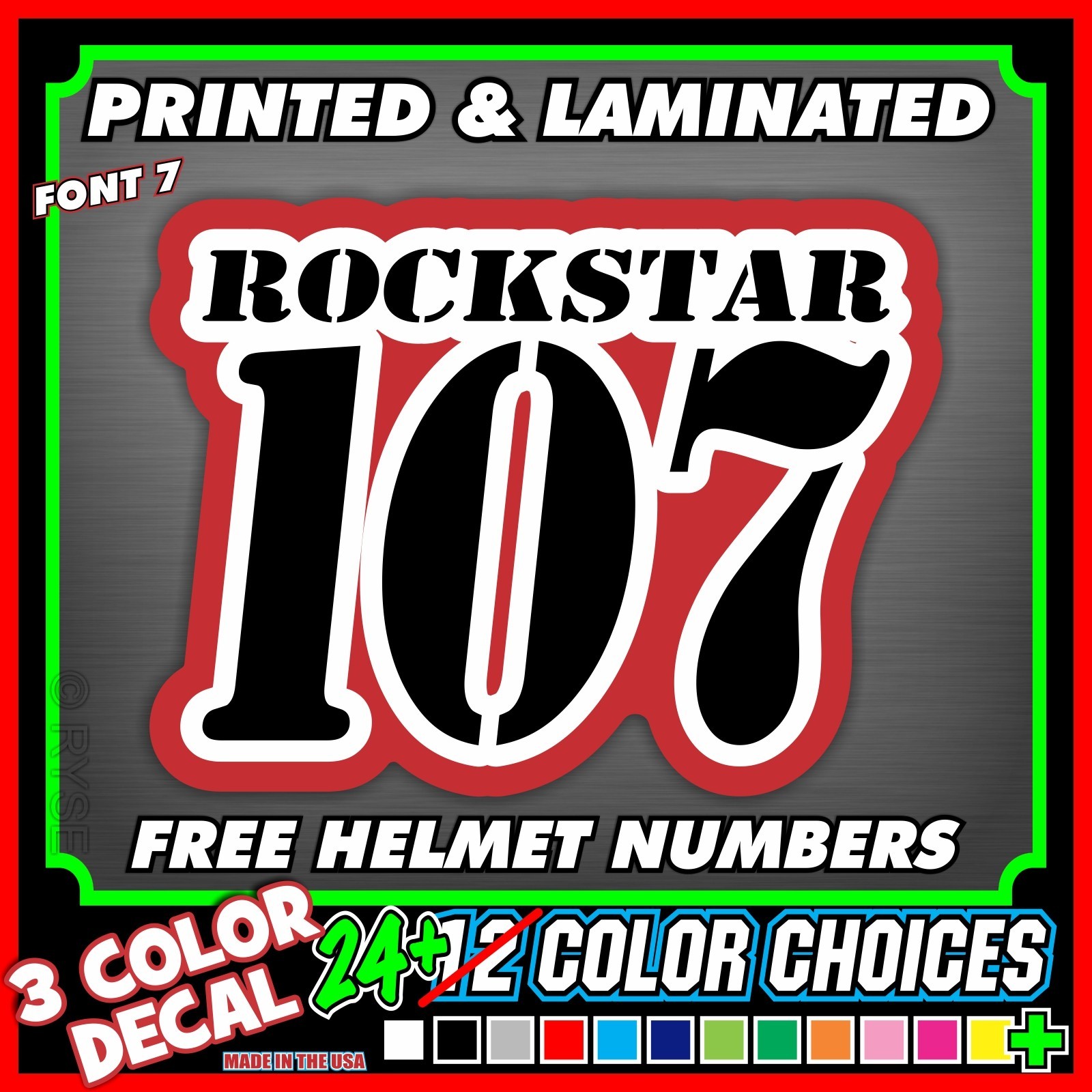 3 Custom Racing Number Name Plate Decal Motocross Bike MX ATV Go Kart Race Car