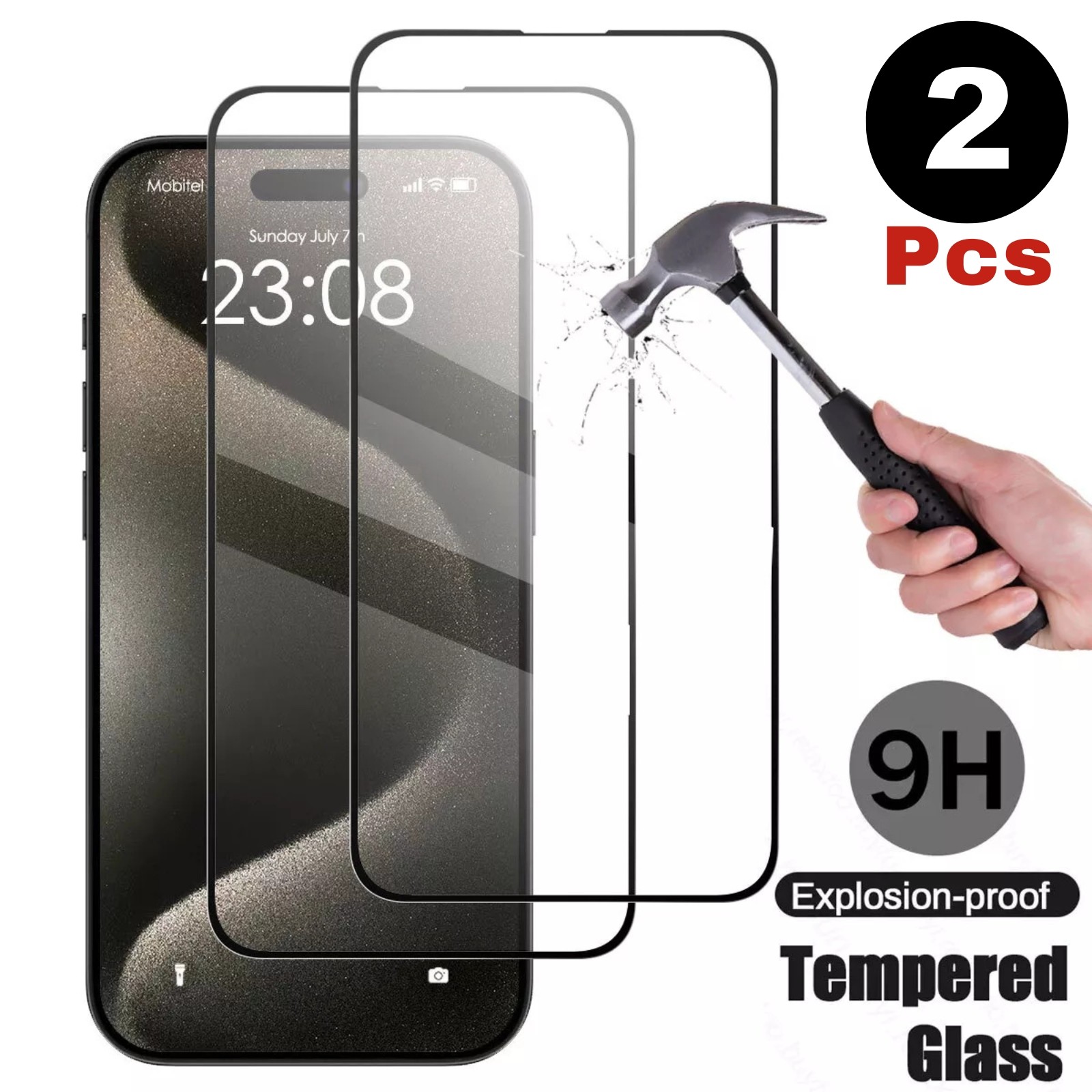 2PCS Apple Tempered Glass Protector Suitable For IPhone 14 15 16 Pro Plus Max US